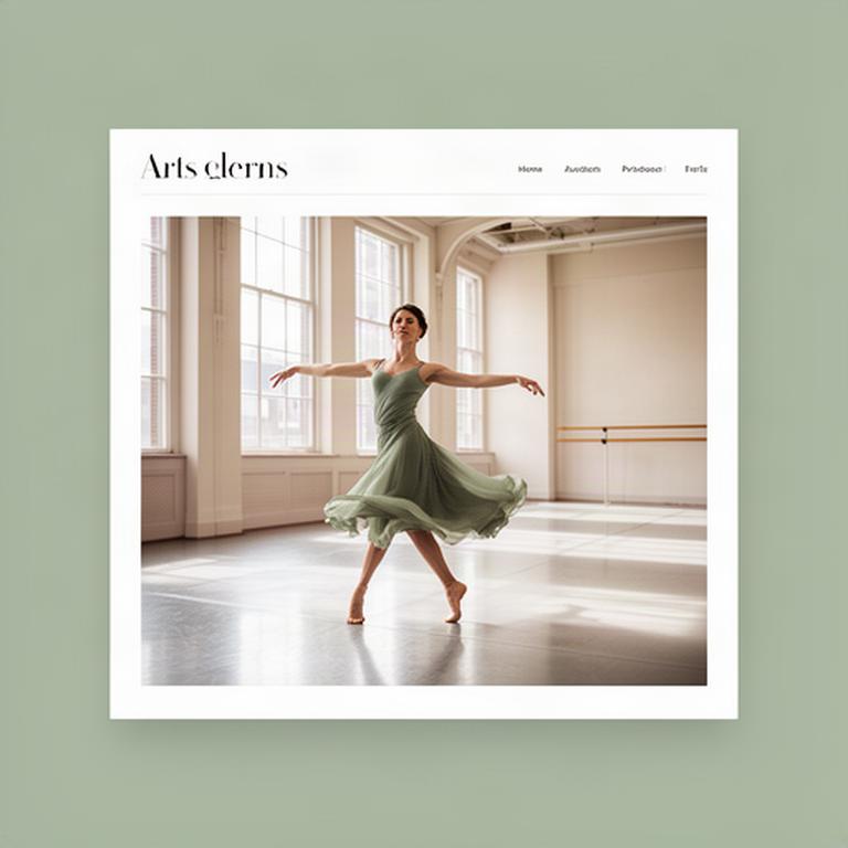 Bailarina contemporánea ensayando en una sala luminosa del estudio de danza